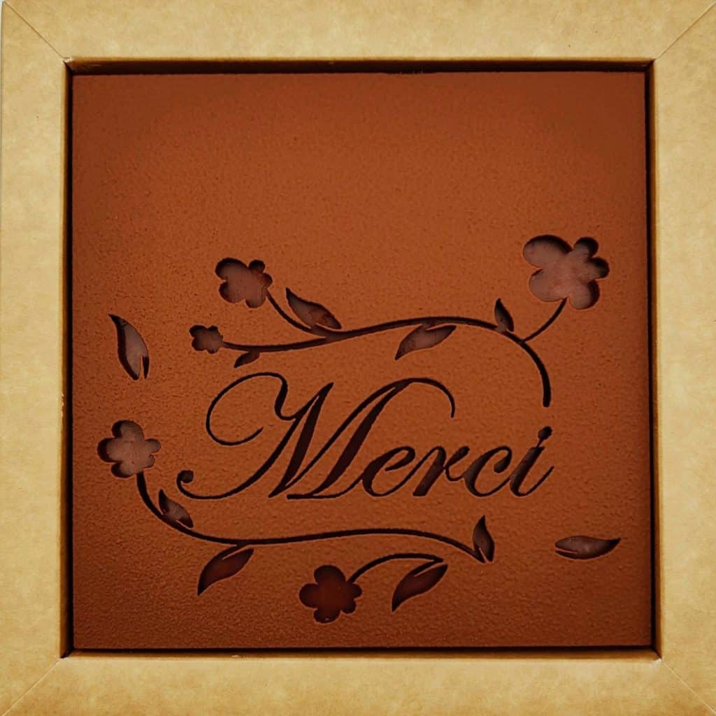 Tablette de chocolat remerciement