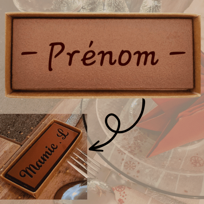 Marque place en chocolat personnalisable