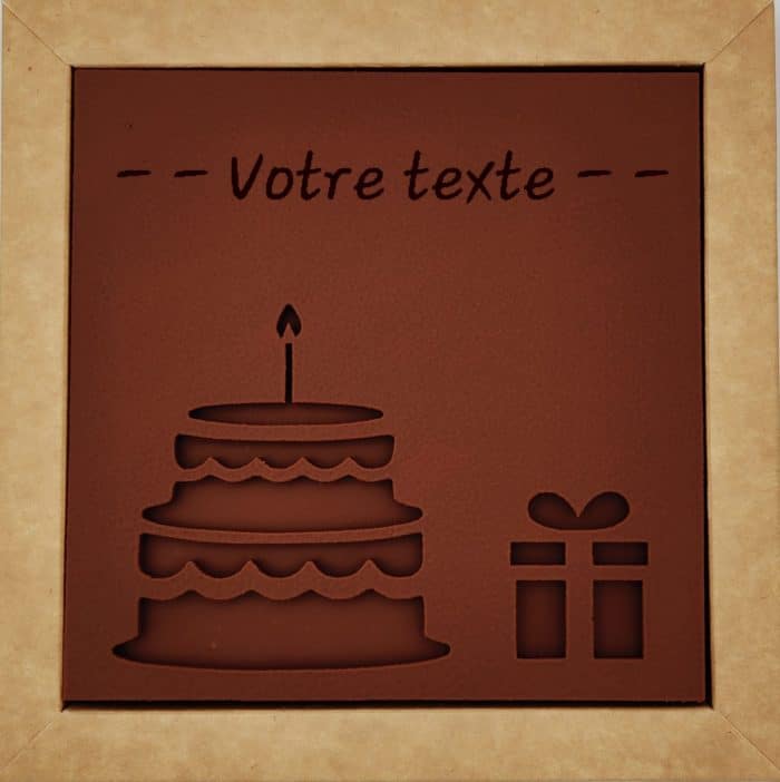 Tablette de chocolat anniversaire