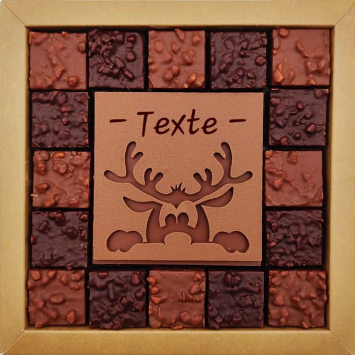 Coffret de chocolat avec texte