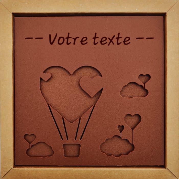 Tablette de chocolat avec l'emplacement du texte